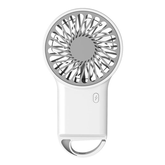 Handheld Foldable Desktop USB Rechargeable Mini Fan Mountaineering Hook Mute Fan(White) - Electric Fans by buy2fix | Online Shopping UK | buy2fix