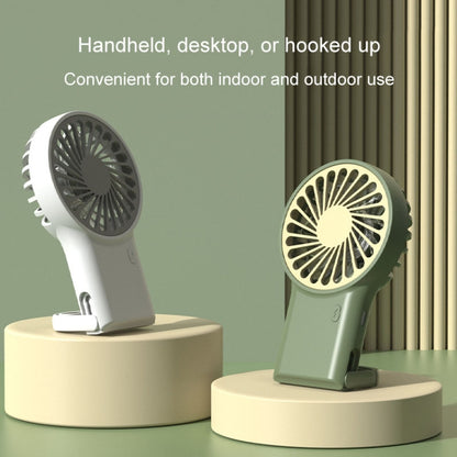 Handheld Foldable Desktop USB Rechargeable Mini Fan Mountaineering Hook Mute Fan(Olive Green) - Electric Fans by buy2fix | Online Shopping UK | buy2fix
