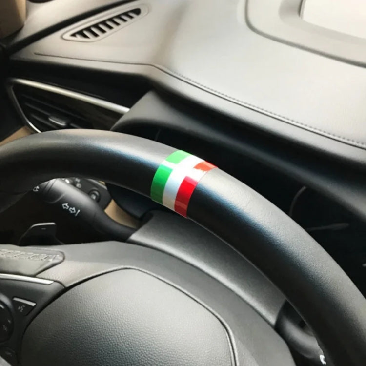 2pcs Steering Wheel Three-color Label Car Modification Film, Pattern: Italian Flag - Decorative Sticker by buy2fix | Online Shopping UK | buy2fix