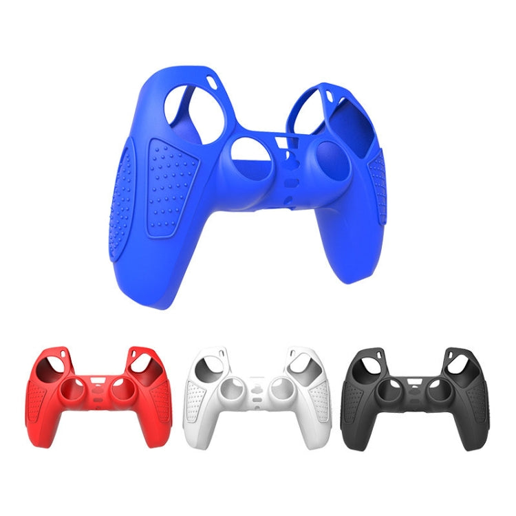 For PS5 Gamepad Silicone Protective Case Anti-Skid Soft Silicone Cover, Color: White+2 Hats - Cases by buy2fix | Online Shopping UK | buy2fix