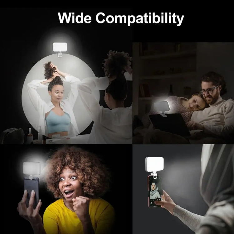 66 LEDs Selfie Fill Light Rechargeable 3 Modes Clip-on Pocket Light For Phone, Laptop, Tablet Meeting(White) - Selfie Light by buy2fix | Online Shopping UK | buy2fix