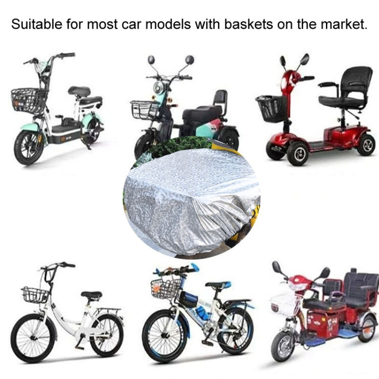 Battery Car Front Basket Rain Cover Bicycle Basket Waterproof Bag Universal, Size: Large(Silver) - Raincoat by buy2fix | Online Shopping UK | buy2fix