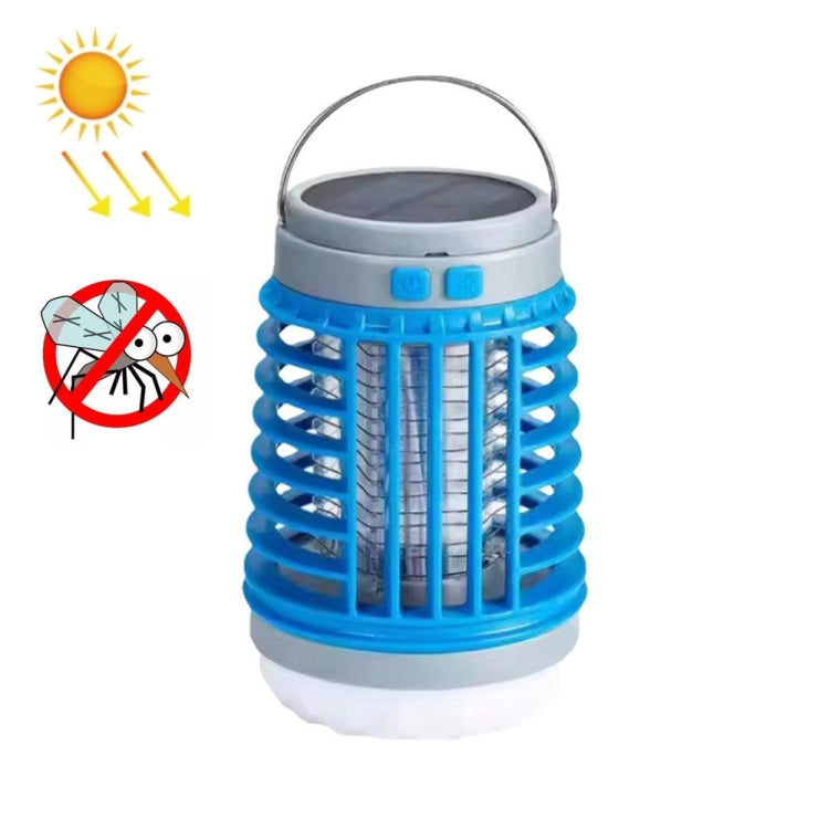 E-SMARTER W890-1 Solar LED Electric Shock Mosquito Light Outdoor USB Rechargeable Lighting Mosquito Trap(Blue) - Repellents by E-SMARTER | Online Shopping UK | buy2fix