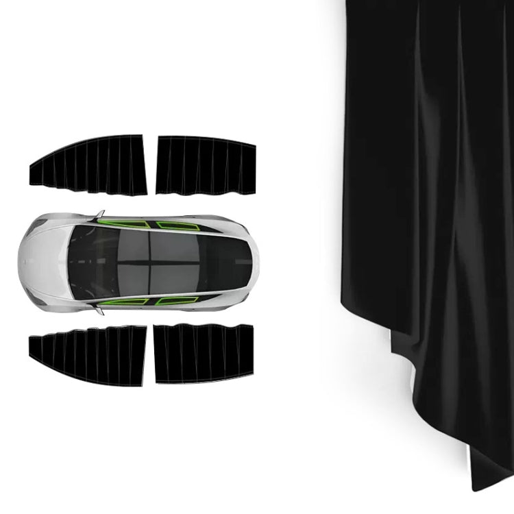 For Tesla Model Y 4pcs Black Car Side Window Privacy Sun Protection Curtain - Window Foils & Solar Protection by buy2fix | Online Shopping UK | buy2fix