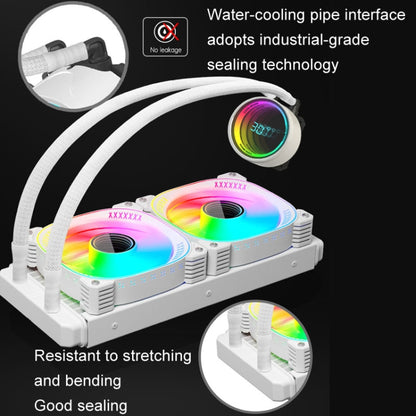 COOLMOON CM-YM-240T Digital ARGB Lens Edition Integrated Water Cooling CPU Cooler Temperature Display CPU Fan(White) - Fan Cooling by COOLMOON | Online Shopping UK | buy2fix