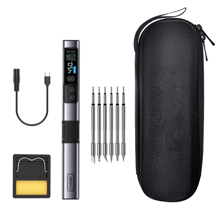 FNIRSI Portable Constant Temperature Soldering Iron Set, Model: HS-02A Standard 6 Head - Soldering Iron Set by FNIRSI | Online Shopping UK | buy2fix