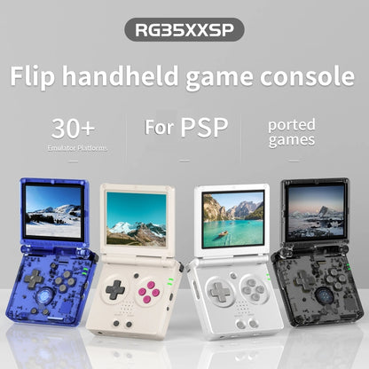 ANBERNIC RG35XXSP 3.5'' IPS Screen Flip Handheld Console Linux System WIFI Retro Video Game Player  64G+128G(Silver) - Pocket Console by ANBERNIC | Online Shopping UK | buy2fix