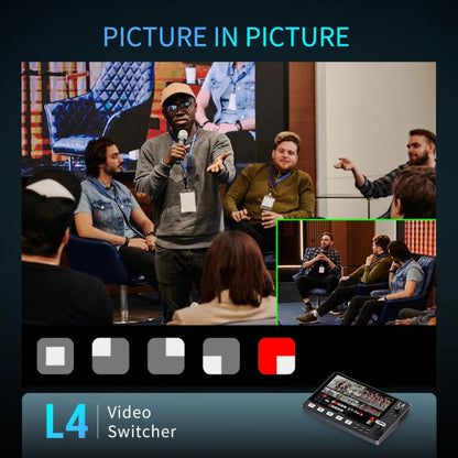 FEELWORLD L4 Multi-Camera Video Mixer Switcher 10.1" Touch Screen USB 3.0 Fast Streaming(UK Plug) - On-camera Monitors by FEELWORLD | Online Shopping UK | buy2fix