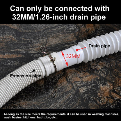 3m Diameter 32mm Extended Drain Hose for Washing Machine / Kitchen Basin / Bathtub - Washing Machines & Accessories by buy2fix | Online Shopping UK | buy2fix