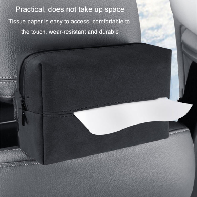 Car Armrest Box Tissue Box Car Sun Visor Seat Back Hanging Tissue Storage Bag(Grey) - Tissue Boxes by buy2fix | Online Shopping UK | buy2fix