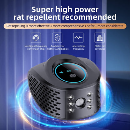 QSQ218 Multifunctional LED Household Indoor High-power Ultrasonic Mouse Repellent US Plug(Black) - Repellents by buy2fix | Online Shopping UK | buy2fix