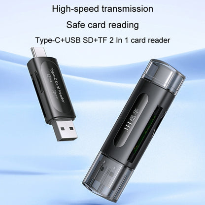 JINGHUA Type-C / USB2.0 TF+SD 2 In 1 Card Reader Multi-function Reader(Black) -  by JINGHUA | Online Shopping UK | buy2fix