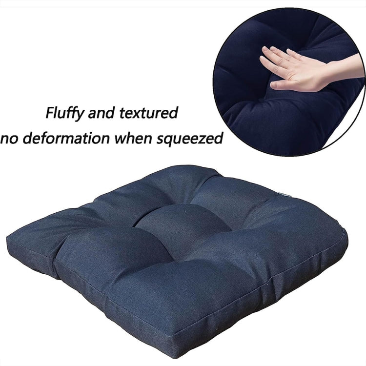 1pair 48 x 48cm Garden Patio Rattan Chair Waterproof Cushion Thick Soft Sofa Cushion(Navy Blue) - Cushions & Pillows by buy2fix | Online Shopping UK | buy2fix