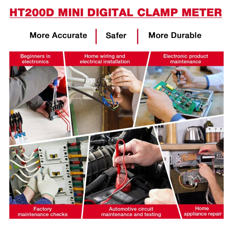 HABOTEST Mini Clamp Multimeter Portable Digital Ammeter - Digital Multimeter by HABOTEST | Online Shopping UK | buy2fix