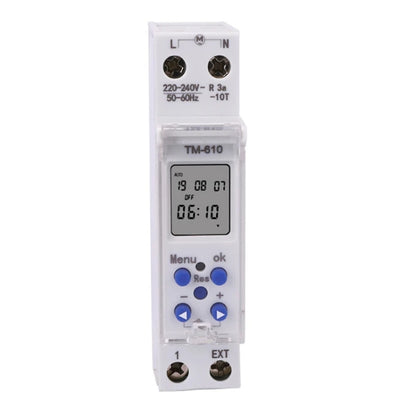 SINOTIMER TM610-2 220V 18mm Width Weekly Programmable Digital Timer Switch - Switch by SINOTIMER | Online Shopping UK | buy2fix