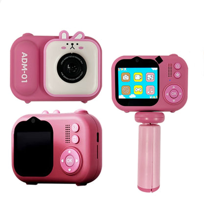 2.4 Inch IPS Screen 48MP Dual Lens Kids Digital Camera Mini Video Camera With 64G TF Card Pink Bunny - Children Cameras by buy2fix | Online Shopping UK | buy2fix