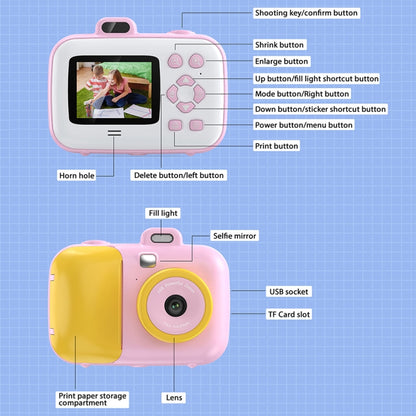 2.4-Inch Smart Digital Kids Thermal Printing Camera With Printing Paper, Color: 503J Pink Fixed Focus - Children Cameras by buy2fix | Online Shopping UK | buy2fix