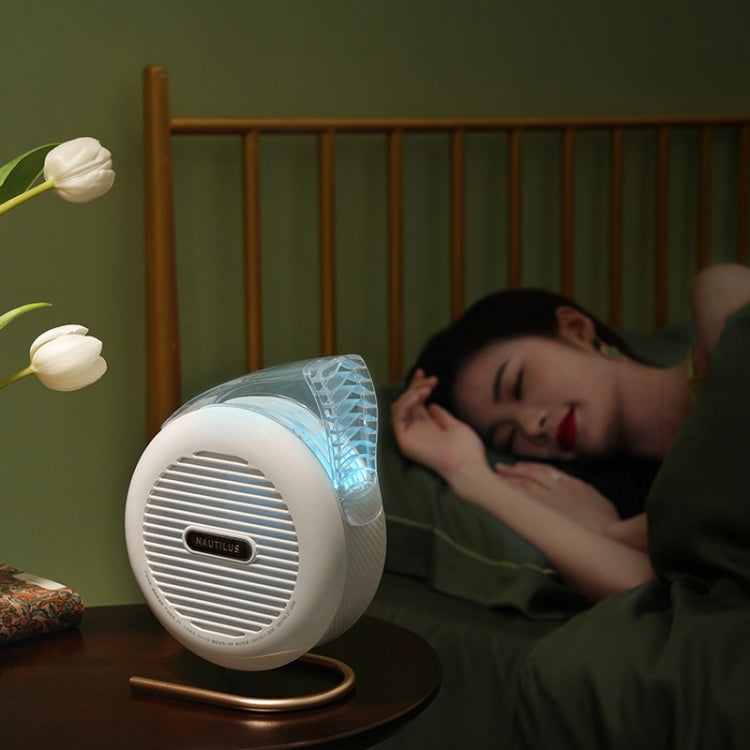 F5 USB Charging Colorful Lighting Effect Desktop Negative Ion Purification Air Fan(White) - Electric Fans by buy2fix | Online Shopping UK | buy2fix