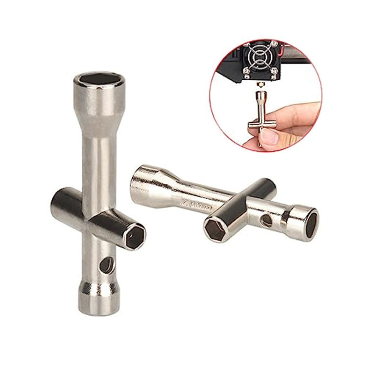 2pcs 3D Printer Cross Wrench Mini Socket M2/M2.5/M3/M4 Screw Nut Tool - Parts by buy2fix | Online Shopping UK | buy2fix