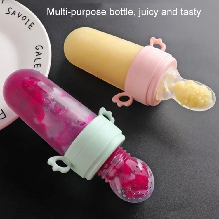 Portable Dual-purpose Baby Food Feeding Spoon Fruit Vegetable Silicone Feeding Pacifier Bottle(Green) - Cups & Silicone Nipple by buy2fix | Online Shopping UK | buy2fix