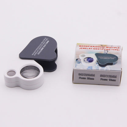 Portable Folding 30X/50X Dual Lens High Definition Jewelry And Jade Magnifier - Detection Jewelry by buy2fix | Online Shopping UK | buy2fix