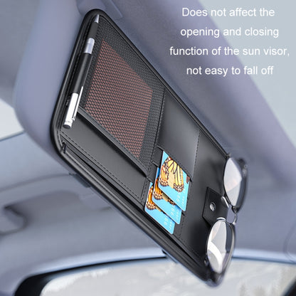 Car Sun Visor Card Glasses Holder Zipper Storage Bag(Gray) - Sunglasses & Glasses Clips by buy2fix | Online Shopping UK | buy2fix