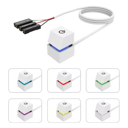 Desktop Computer Mobile Switch Computer Extension Cable Start Button, Color: White Case Colorful Light 2m Cable - PC Power Supplies by buy2fix | Online Shopping UK | buy2fix