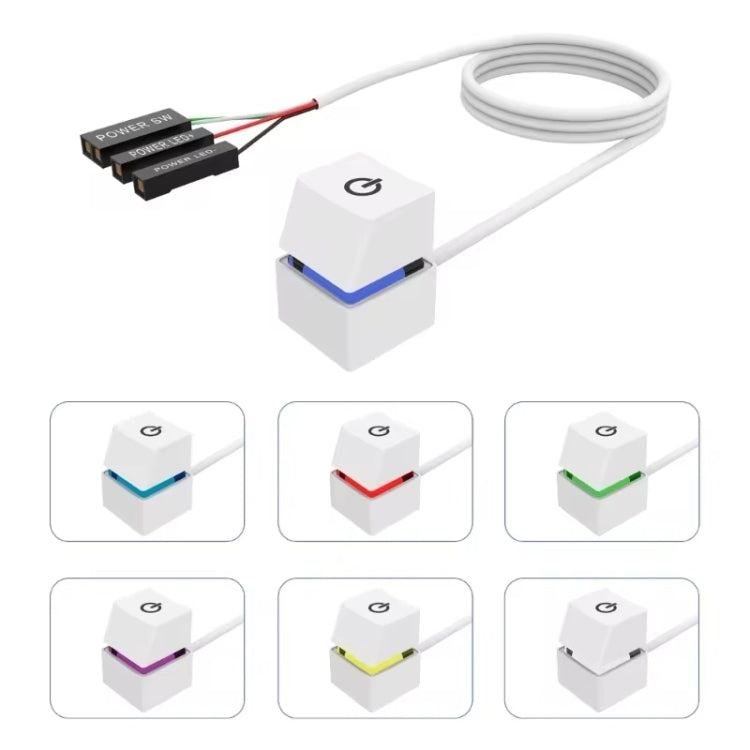 Desktop Computer Mobile Switch Computer Extension Cable Start Button, Color: White Case Colorful Light 4m Cable - PC Power Supplies by buy2fix | Online Shopping UK | buy2fix