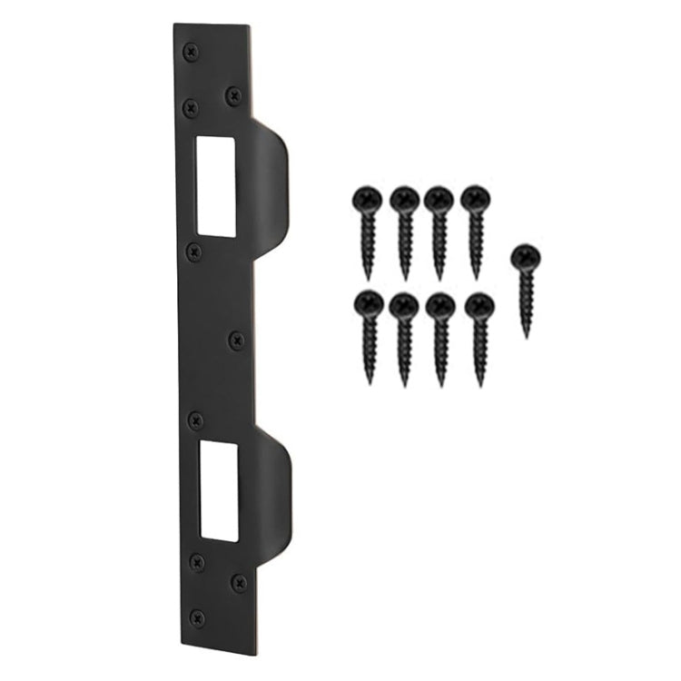 Heavy Duty Metal Latch Plate for Exterior Interior Door Double Hole Reinforcement Striker Plates(Black) - Door Locks & Cabinet Locks by buy2fix | Online Shopping UK | buy2fix