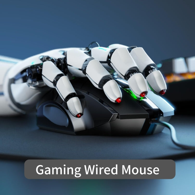 Inphic PW1H Wired Silent Illuminated Computer Gaming 6-Button Mouse(Black) - Wired Mice by Inphic | Online Shopping UK | buy2fix