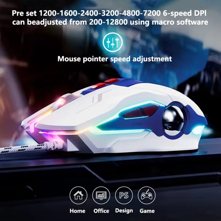 Inphic W9P Glowing Computer Gaming Wired Mouse(Silent Version) - Wired Mice by Inphic | Online Shopping UK | buy2fix