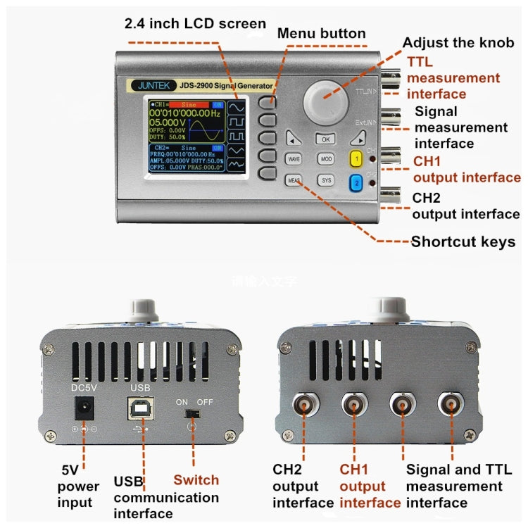 JUNTEK Programmable Dual-Channel DDS Function Arbitrary Waveform Signal Generator, Frequency: 40MHz(UK Plug) - Other Tester Tool by buy2fix | Online Shopping UK | buy2fix