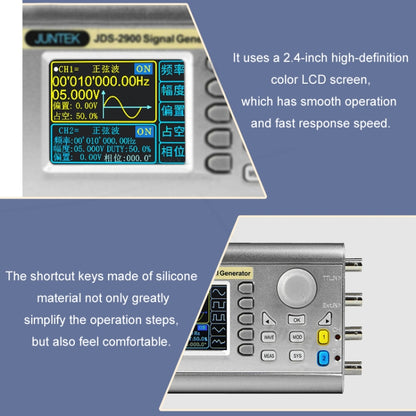 JUNTEK Programmable Dual-Channel DDS Function Arbitrary Waveform Signal Generator, Frequency: 15MHz(AU Plug) - Other Tester Tool by buy2fix | Online Shopping UK | buy2fix