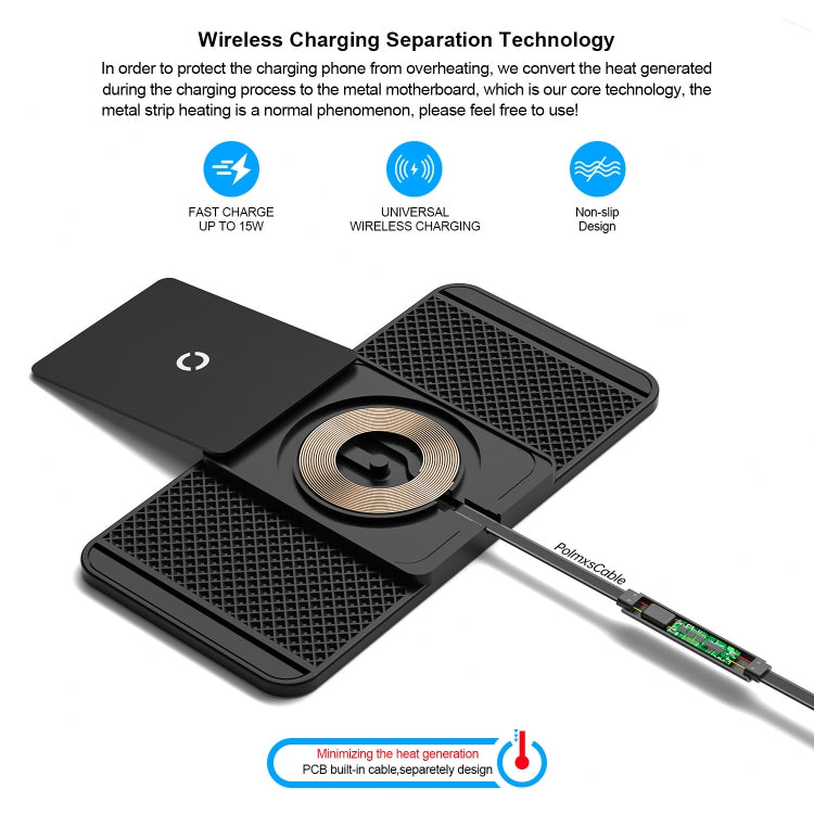 Avoid Camera Universal Car Wireless Charger Anti-slip Mat(TYPEC Interface 0.3m) - Wireless Charging Pads by buy2fix | Online Shopping UK | buy2fix