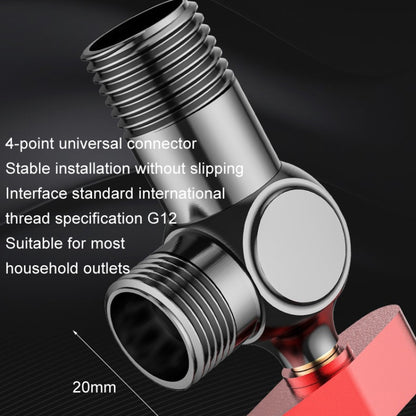 Copper High Flow 4-point Ball Valve Hot Cold Water Gas Water Heater Full Open Triangle Valve, Color: Gray Red Label Hot Water - Water Heaters & Accessories by buy2fix | Online Shopping UK | buy2fix