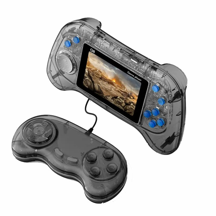 Q8 Handheld Game Console 3.0 Inch Screen Support TV Connection Built In 800 Games Doubles Transparent Gray - Pocket Console by buy2fix | Online Shopping UK | buy2fix