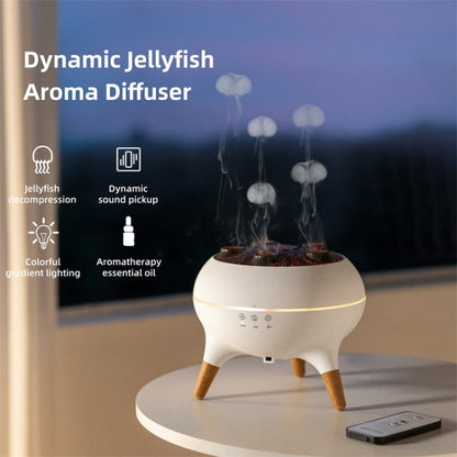 Dynamic Multi-Spray Aromatherapy Diffuser With Colorful Lights Remote Control Humidifier UK Plug(V80 Spit Circle Upgrade Model) - Air Purifiers & Accessories by buy2fix | Online Shopping UK | buy2fix