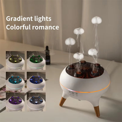 Dynamic Multi-Spray Aromatherapy Diffuser With Colorful Lights Remote Control Humidifier UK Plug(V80 Spit Circle Upgrade Model) - Air Purifiers & Accessories by buy2fix | Online Shopping UK | buy2fix