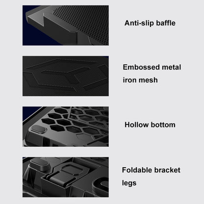 ICE COOREL S511 Laptop Radiator Heightening Bracket Dual-fans with Speed Regulation - Cooling Pads by ICE COOREL | Online Shopping UK | buy2fix