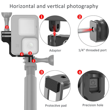 Universal  Vertical Shooting Centering Arm Bracket For Action Camera, Spec: Only Bracket - Connection Mount by buy2fix | Online Shopping UK | buy2fix