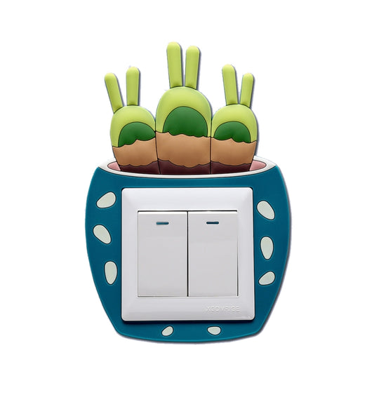 Luminous Three-dimensional Cactus Switch Sticker Socket Panel Cover Decor, Style: Rabbit - Sticker by buy2fix | Online Shopping UK | buy2fix