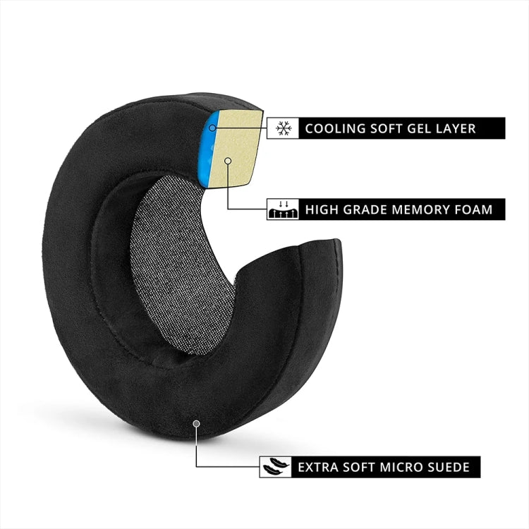 1pair For Alienware AW310H / AW510H Ice Gel Headphone Leather Cover Sponge Cover Earmuffs(Black) - Earmuff & Pad by buy2fix | Online Shopping UK | buy2fix