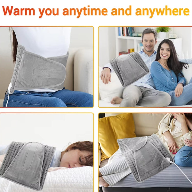 Electric Heating Blanket Physiotherapy Heating Pad Office Home Temperature Control Waist Belt Warming Blanket, Plug: UK Plug(Gray) - Electric Blankets by buy2fix | Online Shopping UK | buy2fix