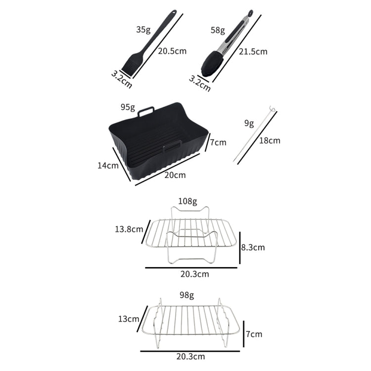 10pcs /Set Air Fryer Baking Accessories Set Kitchen Oven Accessories - Kitchen Machine Accessories & Parts by buy2fix | Online Shopping UK | buy2fix