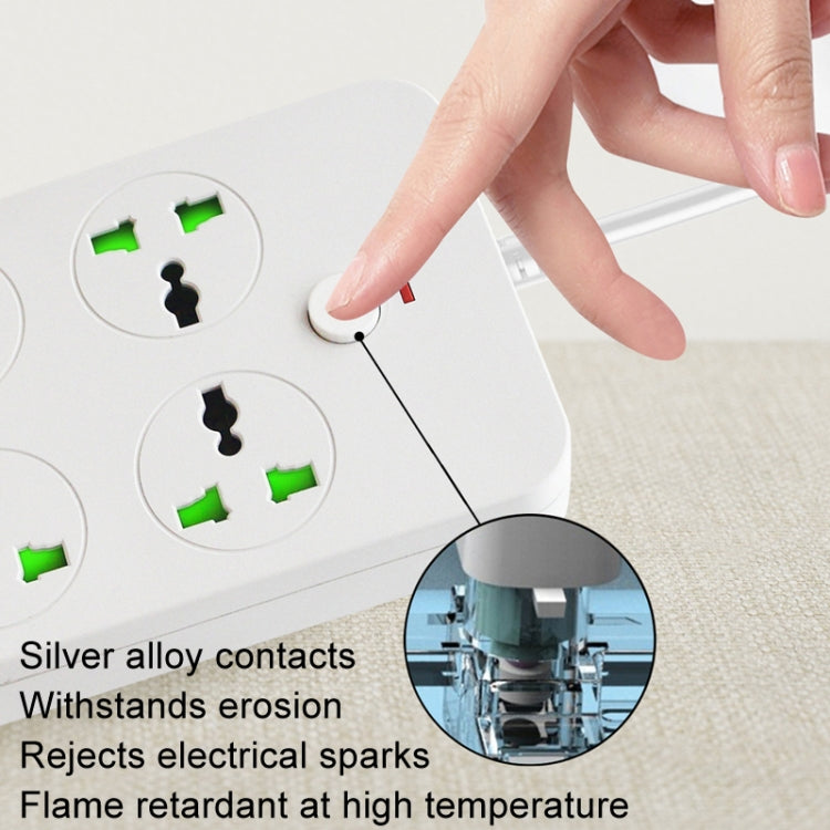 Thunderproof Overload Protection 4USB+2PD+6 Holes Socket, Color: White UK Plug - Extension Socket by buy2fix | Online Shopping UK | buy2fix