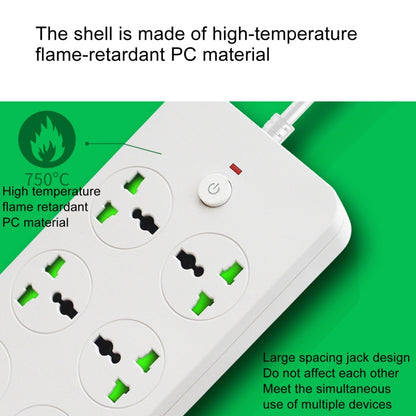 Thunderproof Overload Protection 4USB+2PD+6 Holes Socket, Color: White UK Plug - Extension Socket by buy2fix | Online Shopping UK | buy2fix