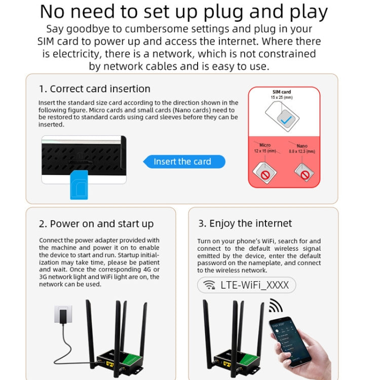 4G Wireless Plug-in Router Detachable Extension Antenna LTE Monitoring Network WiFi Hotspot, EU Plug(Black) - Wireless Routers by buy2fix | Online Shopping UK | buy2fix