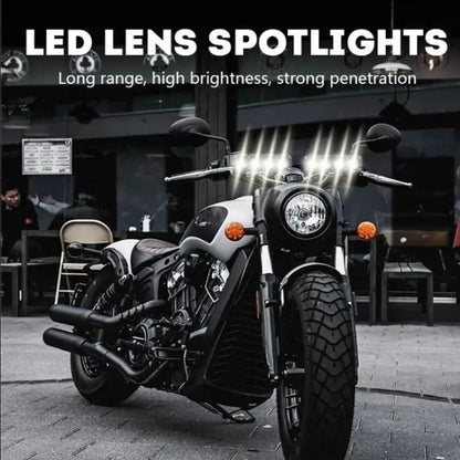 Motorcycle Spotlight External Lens Car LED Headlight Strong Spot Fog Light, Model: Near Yellow+Far White-3 Wires - Headlights by buy2fix | Online Shopping UK | buy2fix