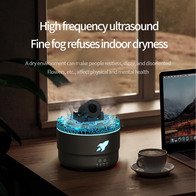 Turret Shape Aromatherapy Humidifier With 3-speed Timer 7-color Atmosphere Light US Plug Black - Air Purifiers & Accessories by buy2fix | Online Shopping UK | buy2fix