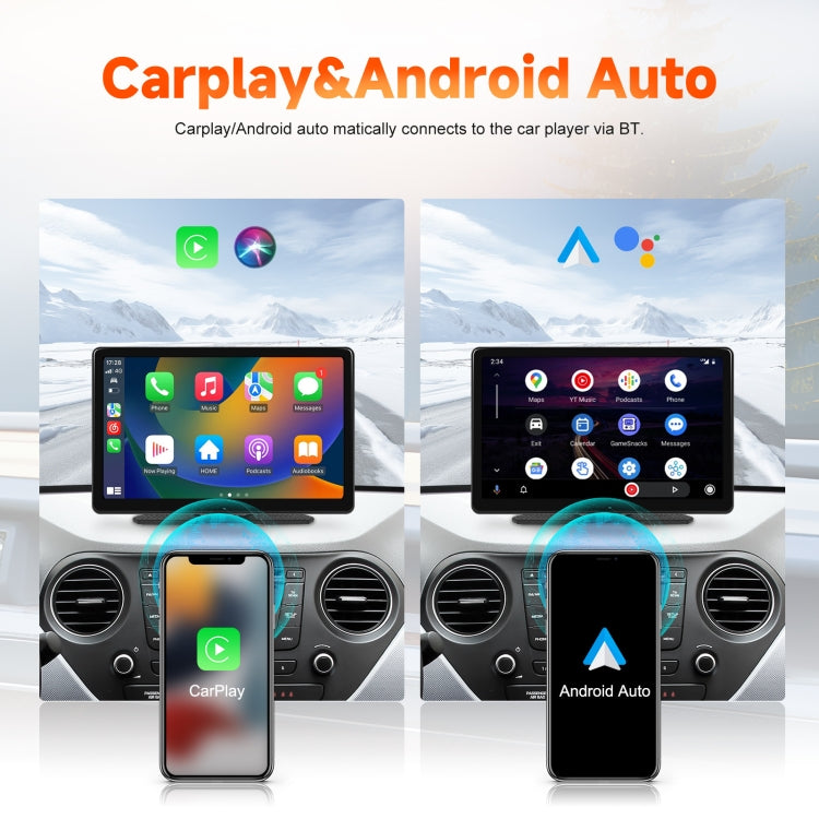 8-Inch HD Wireless CarPlay Screen DVR With Dash Cam/1080p Front Rear Camera/Bluetooth/AirPlay - Car Monitor by buy2fix | Online Shopping UK | buy2fix